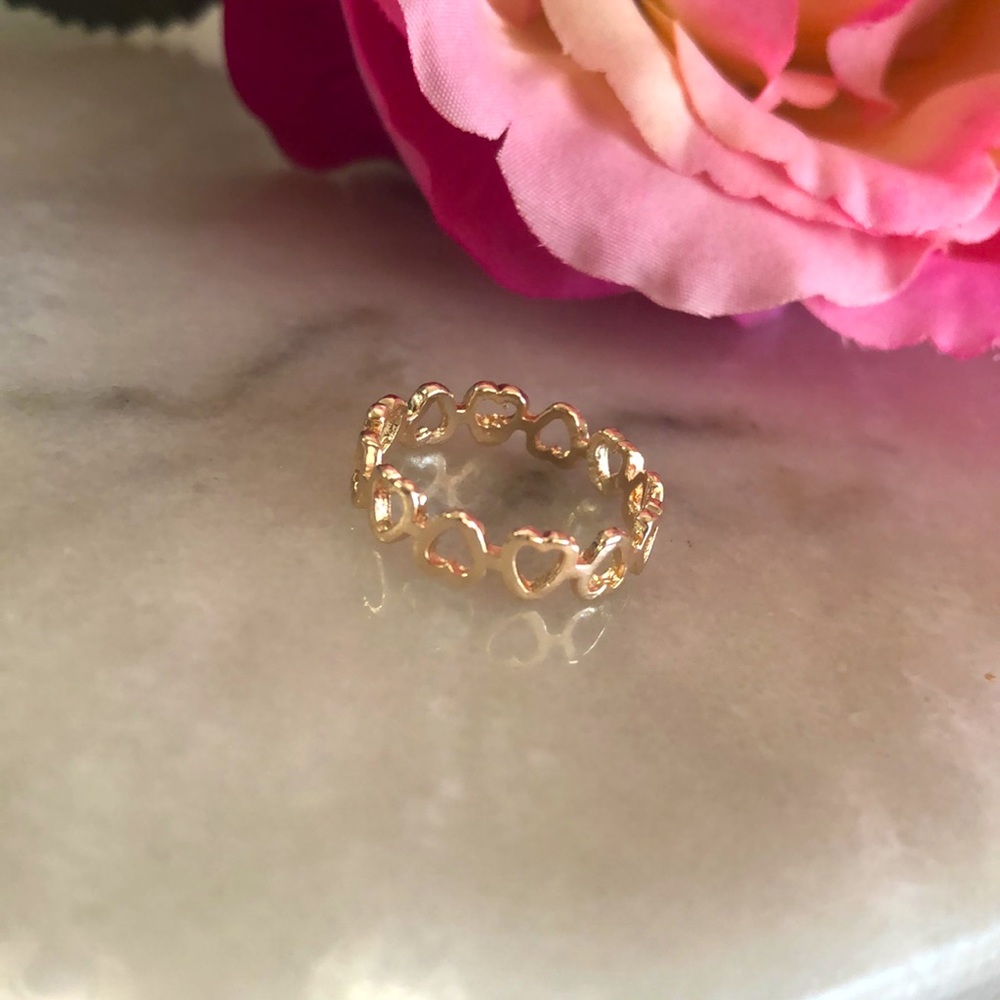 Infinity Hearts Silver Plated Ring - Picture 3 of 4